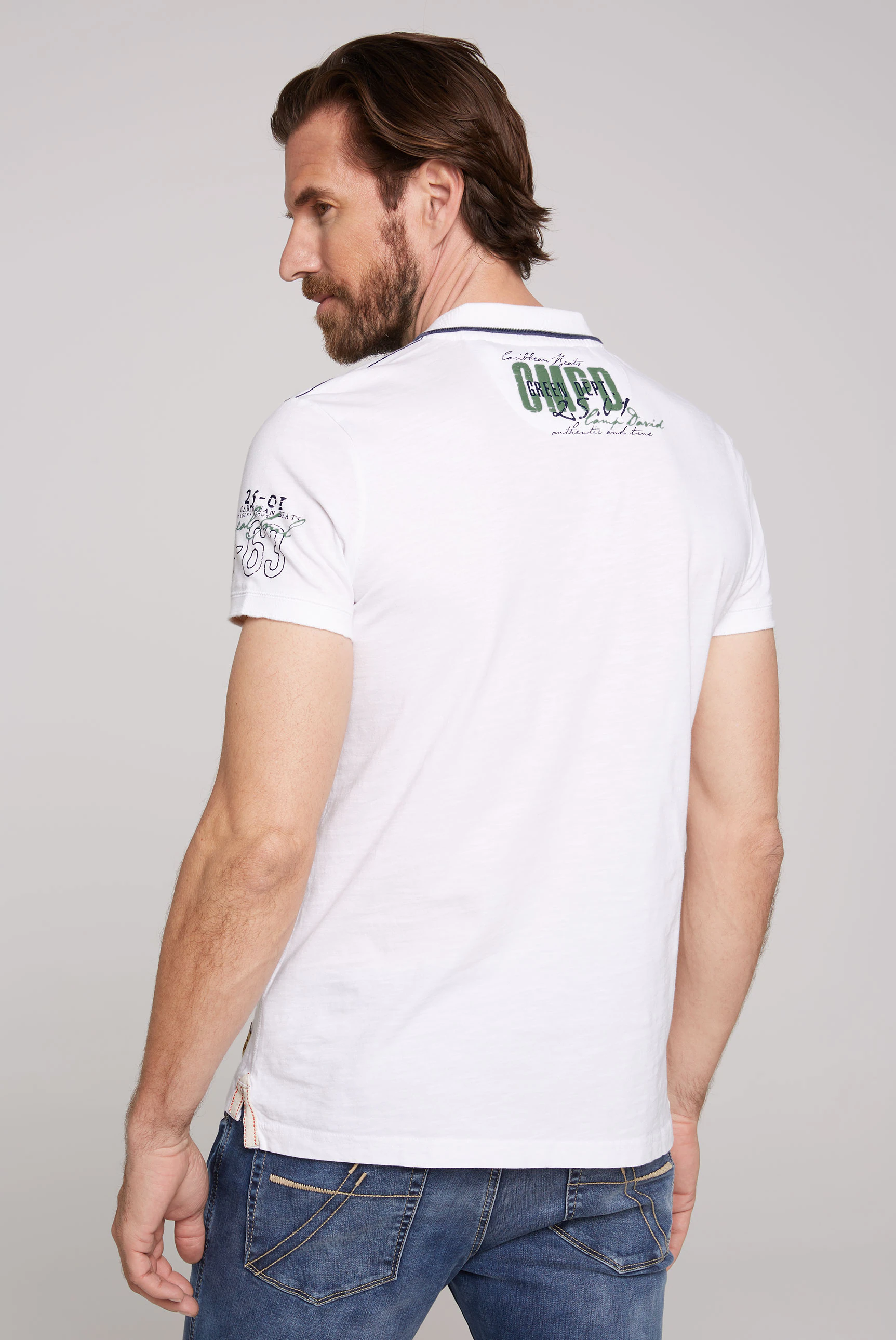 CAMP DAVID Poloshirt, mit Front- und Backprint günstig online kaufen