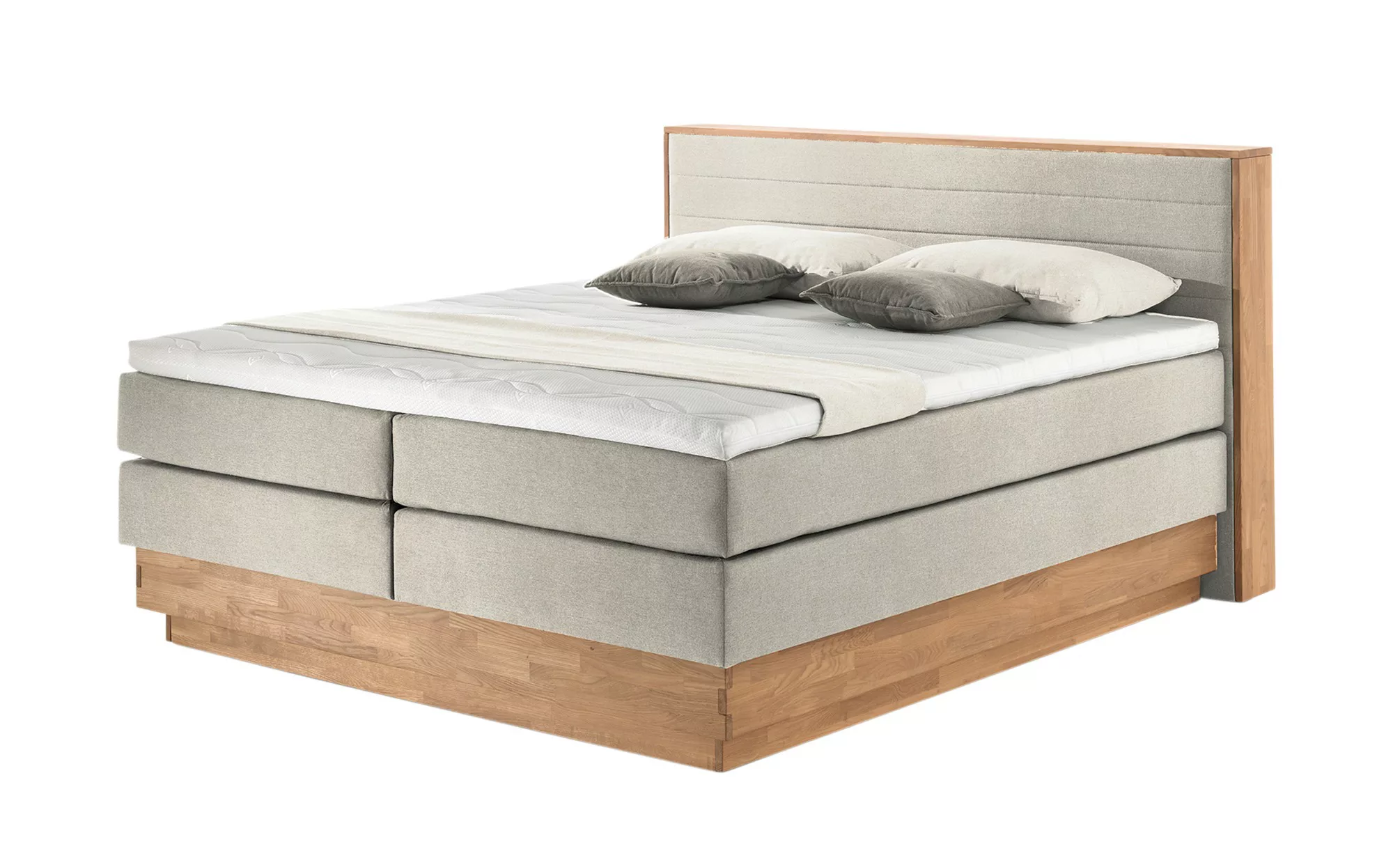 uno Massivholz-Boxspringbett mit Bettkasten Morgan ¦ beige ¦ Maße (cm): B: günstig online kaufen