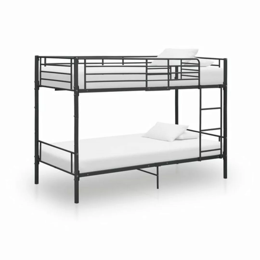 vidaXL Bettgestell Etagenbett Schwarz Metall 90200 cm Bett Bettrahmen Bettg günstig online kaufen