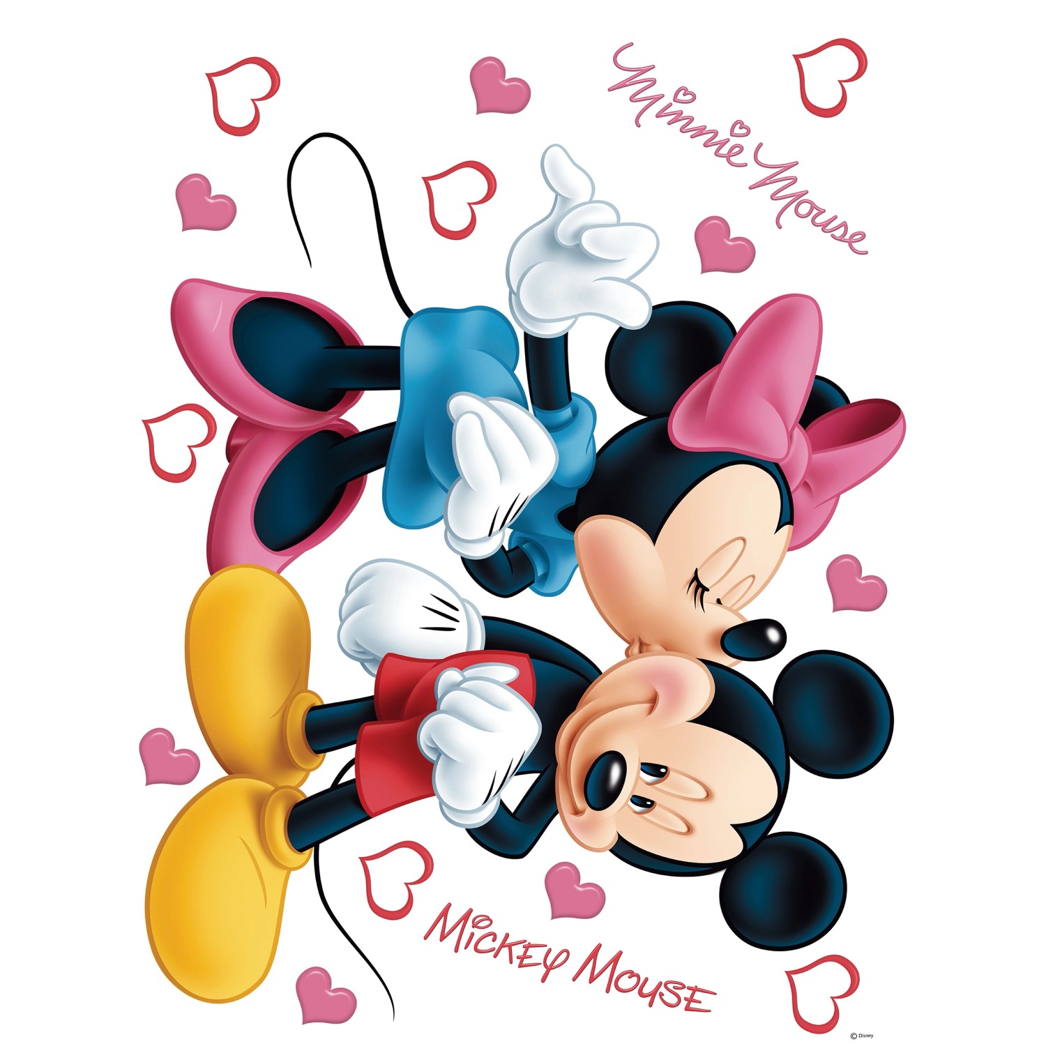 Disney Wandtattoo Minnie & Micky Maus Rosa Rot Gelb und Blau 65 x 85 cm 600 günstig online kaufen