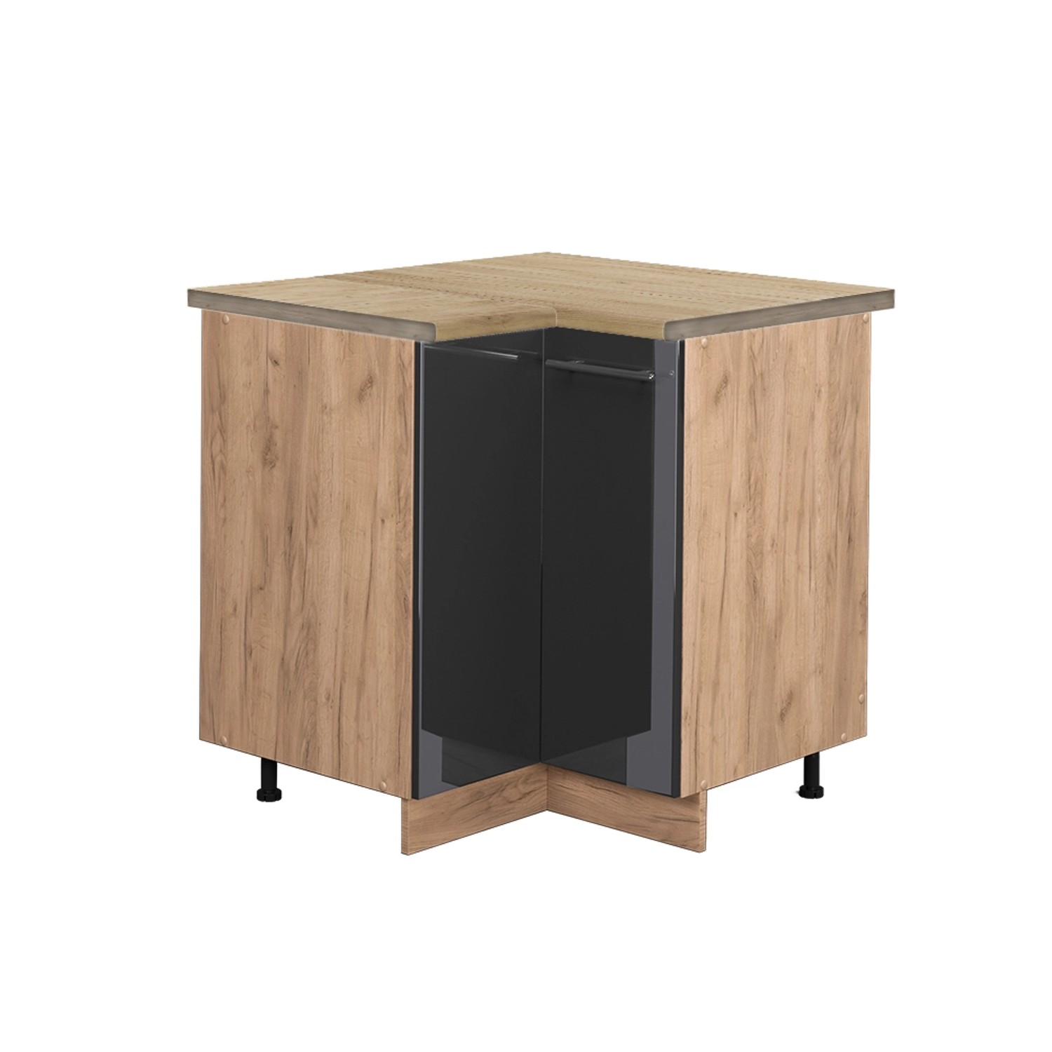 Vicco Eckunterschrank Fame-Line, Anthrazit Hochglanz/Goldkraft Eiche, günstig online kaufen