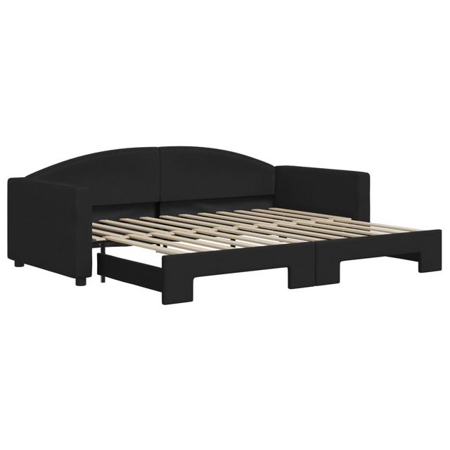 vidaXL Gästebett Gästebett Tagesbett Ausziehbar Schwarz 90x200 cm Stoff Bet günstig online kaufen