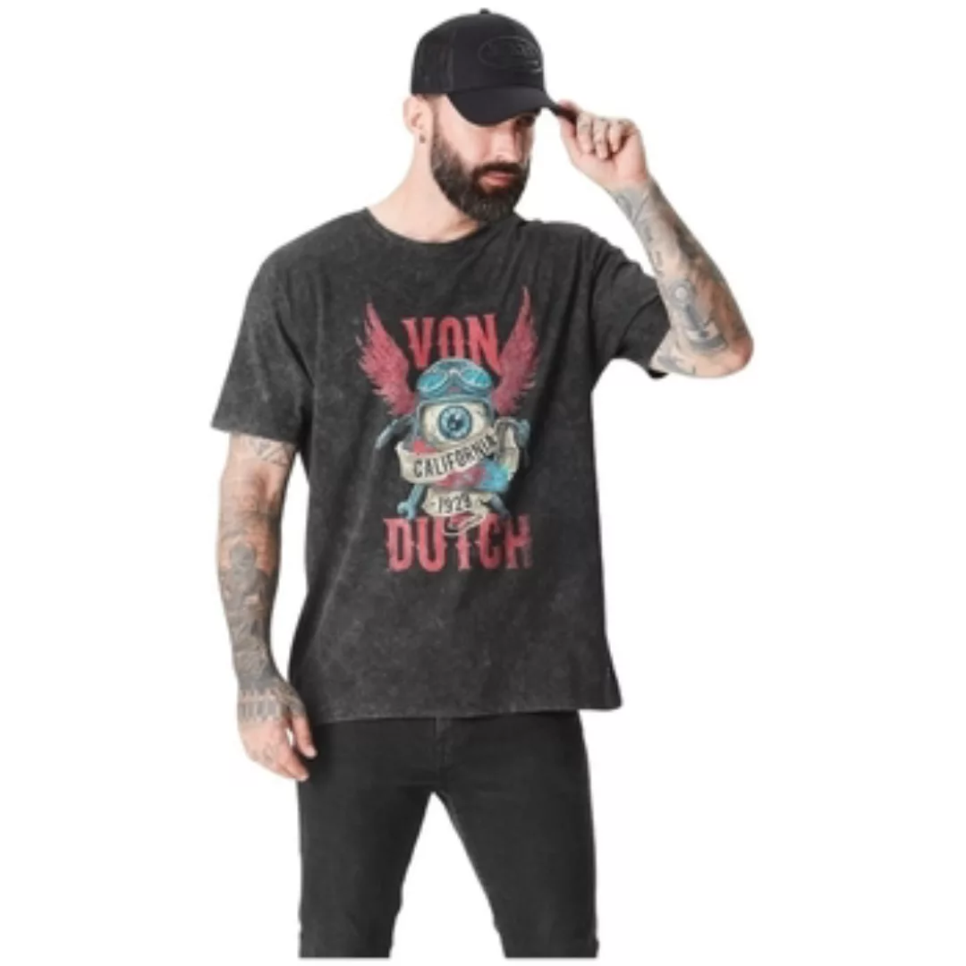 Von Dutch  T-Shirts & Poloshirts TEE SHIRT JERSEY   AVEC LOGO ET ACID WASH günstig online kaufen