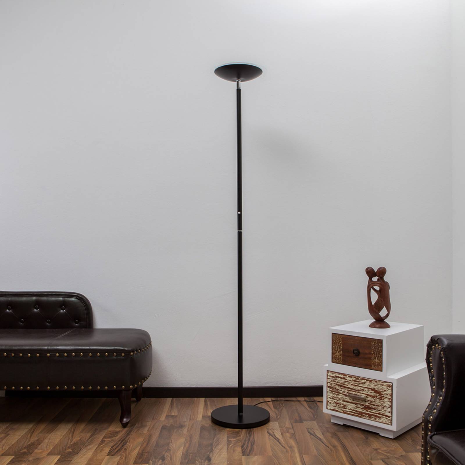 Schwarzer LED-Deckenfluter Malea günstig online kaufen