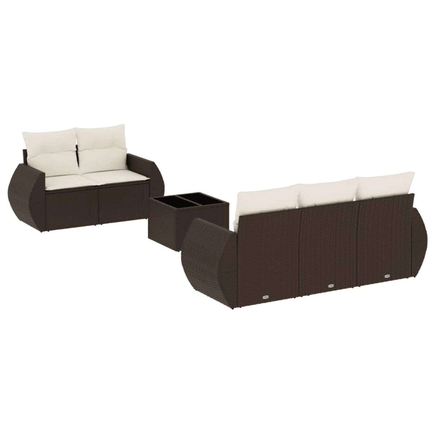 vidaXL 6-Tlg Garten-Sofagarnitur mit Kissen Braun Poly Rattan 3221102 günstig online kaufen
