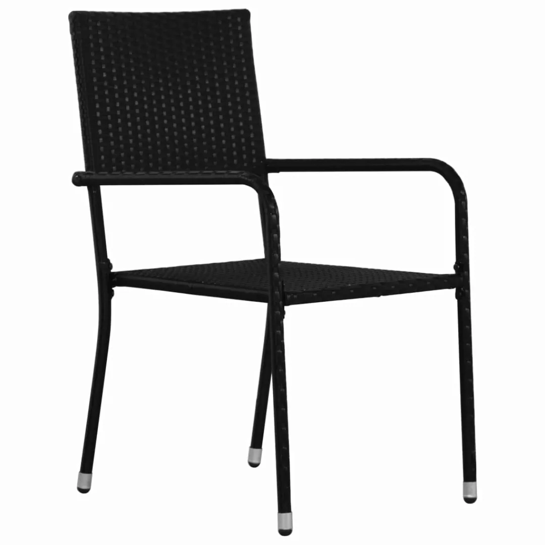 Garten-essstühle 2 Stk. Poly-rattan Schwarz günstig online kaufen