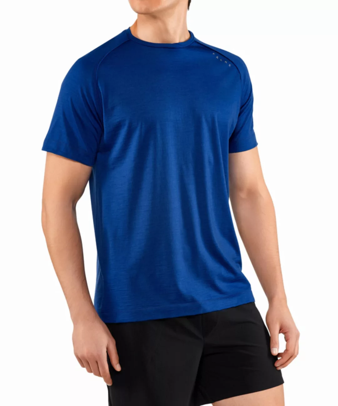 FALKE Natural Herren T-Shirt Rundhals, S, Blau, Uni, Schurwolle, 38930-6712 günstig online kaufen