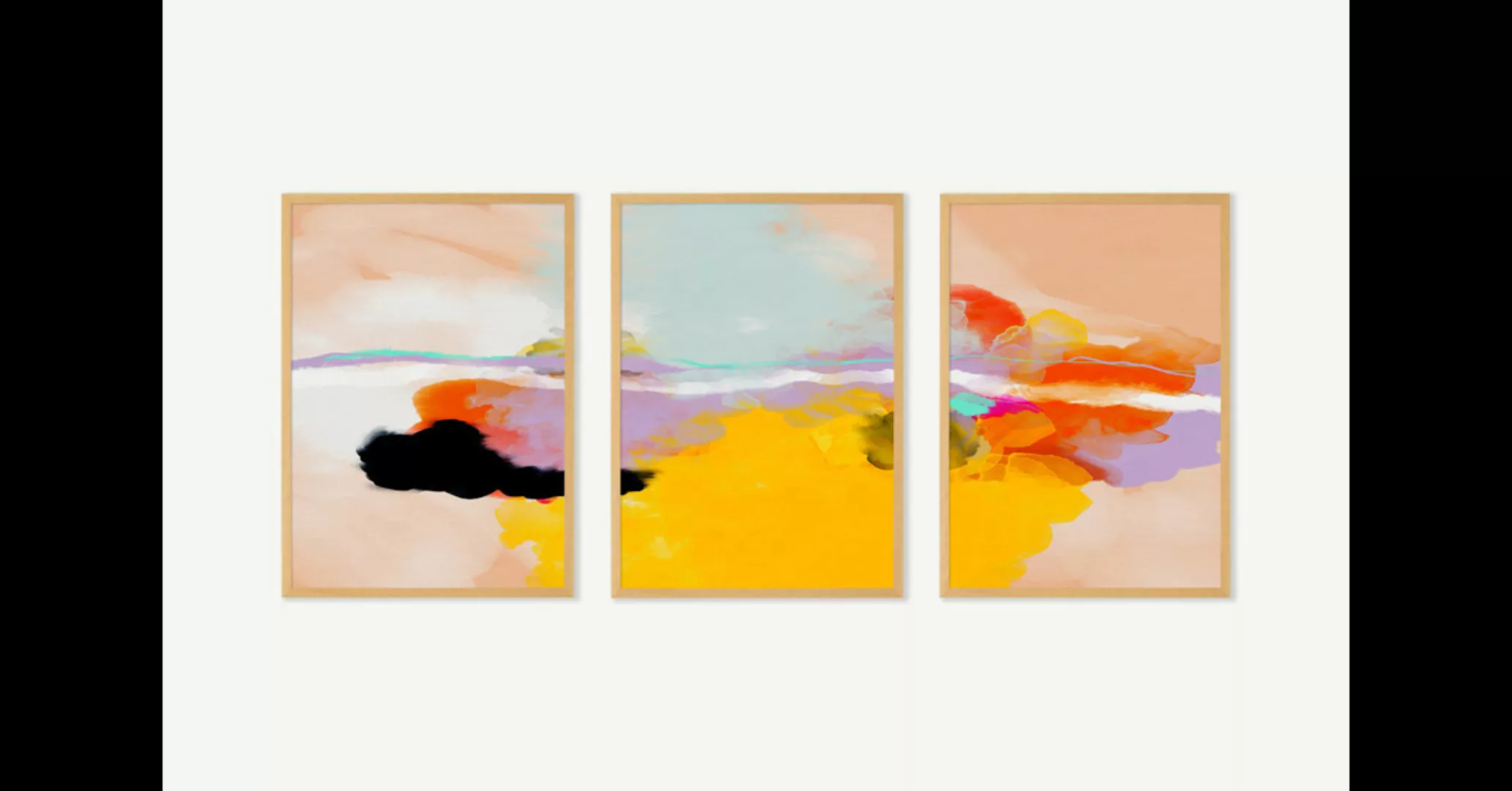 Ana Rut Bre 'Multicolour' 3 x gerahmte Kunstdrucke (A2) - MADE.com günstig online kaufen