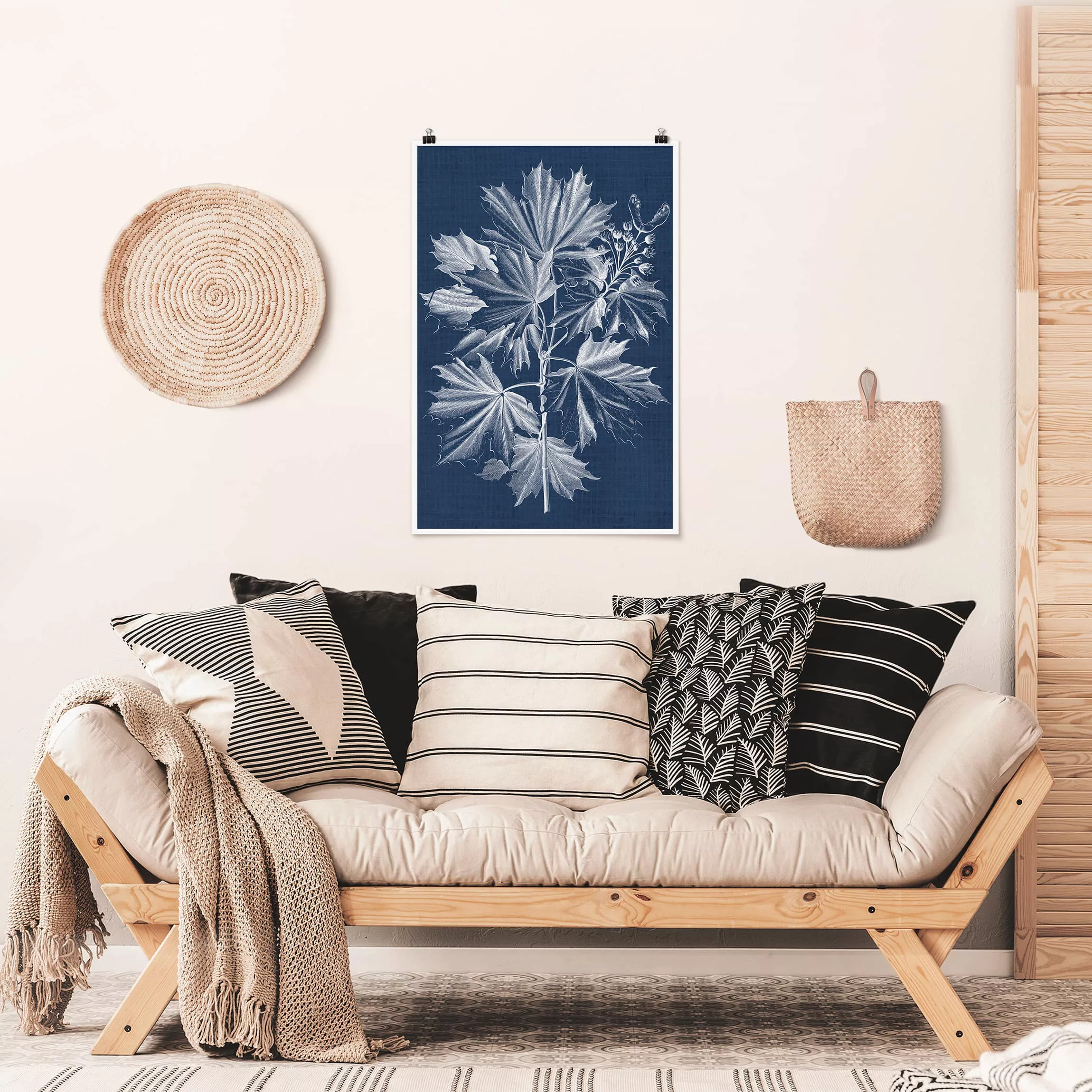 Poster Blumen - Hochformat Denim Pflanzenstudie V günstig online kaufen