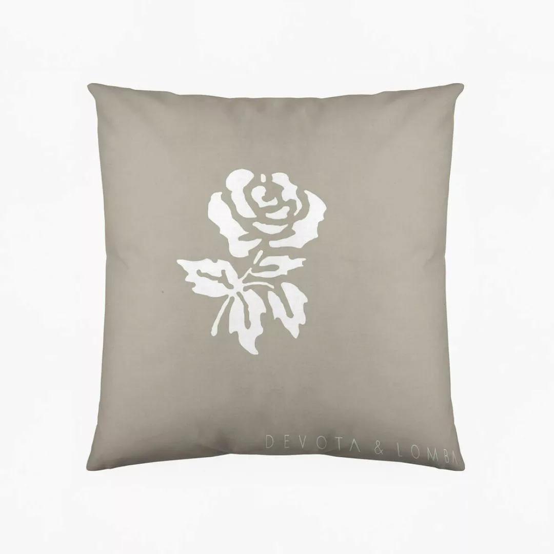 Kissenbezug Roses Devota & Lomba Roses Lino Reißverschlusshalter Grau günstig online kaufen