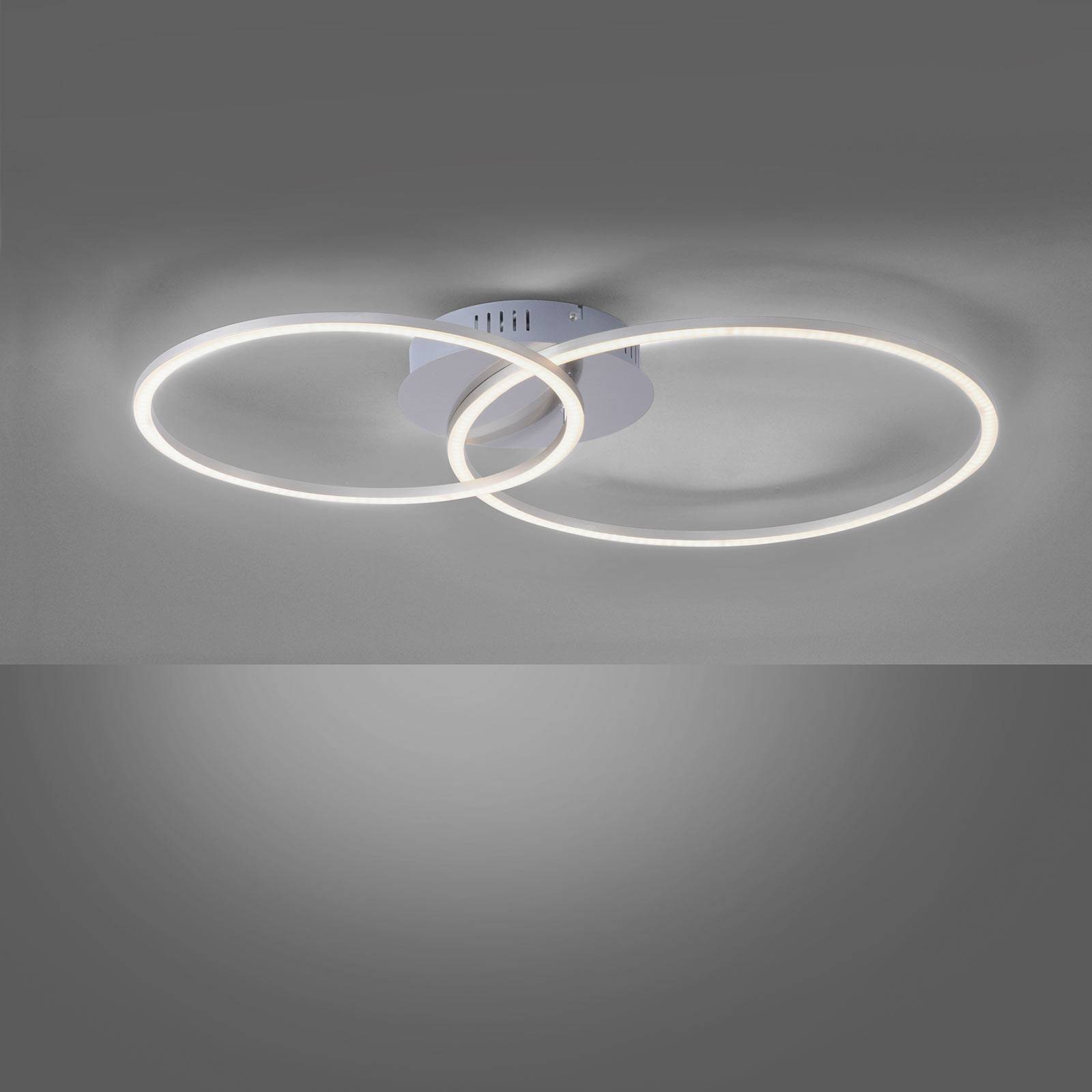 LED-Deckenleuchte Ivanka, zwei Ringe, stahl günstig online kaufen