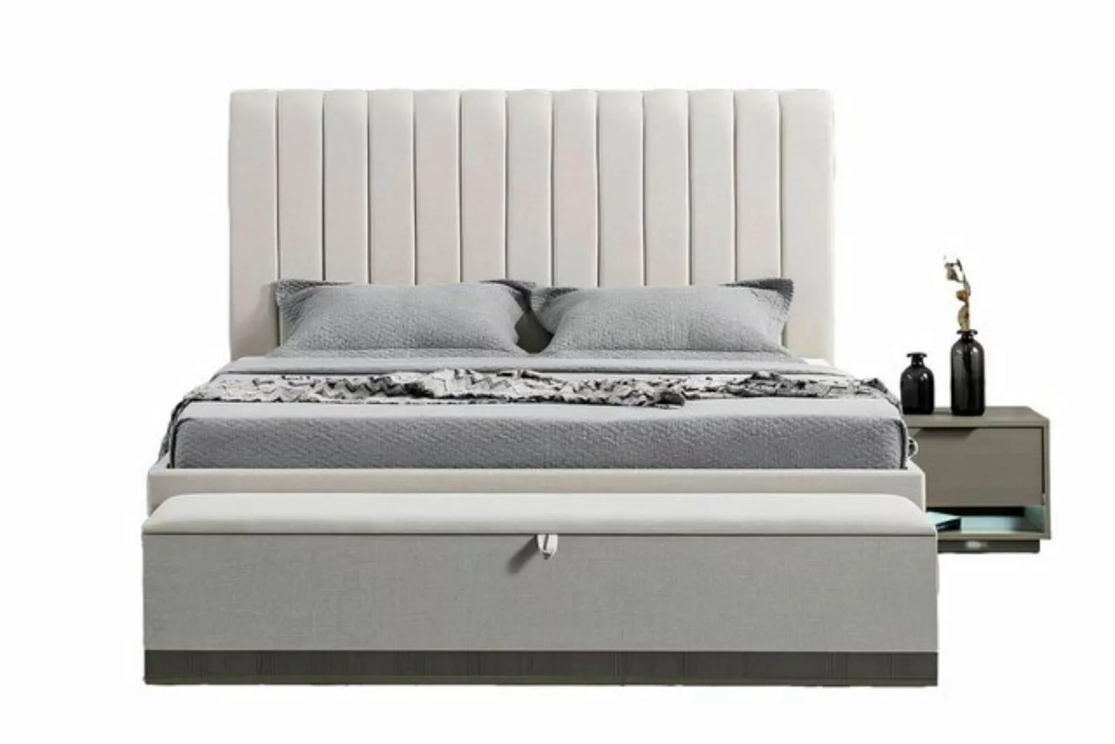 Xlmoebel Bett Hochwertige Schlafzimmermöbel mit Doppelbett und zwei Nachtti günstig online kaufen