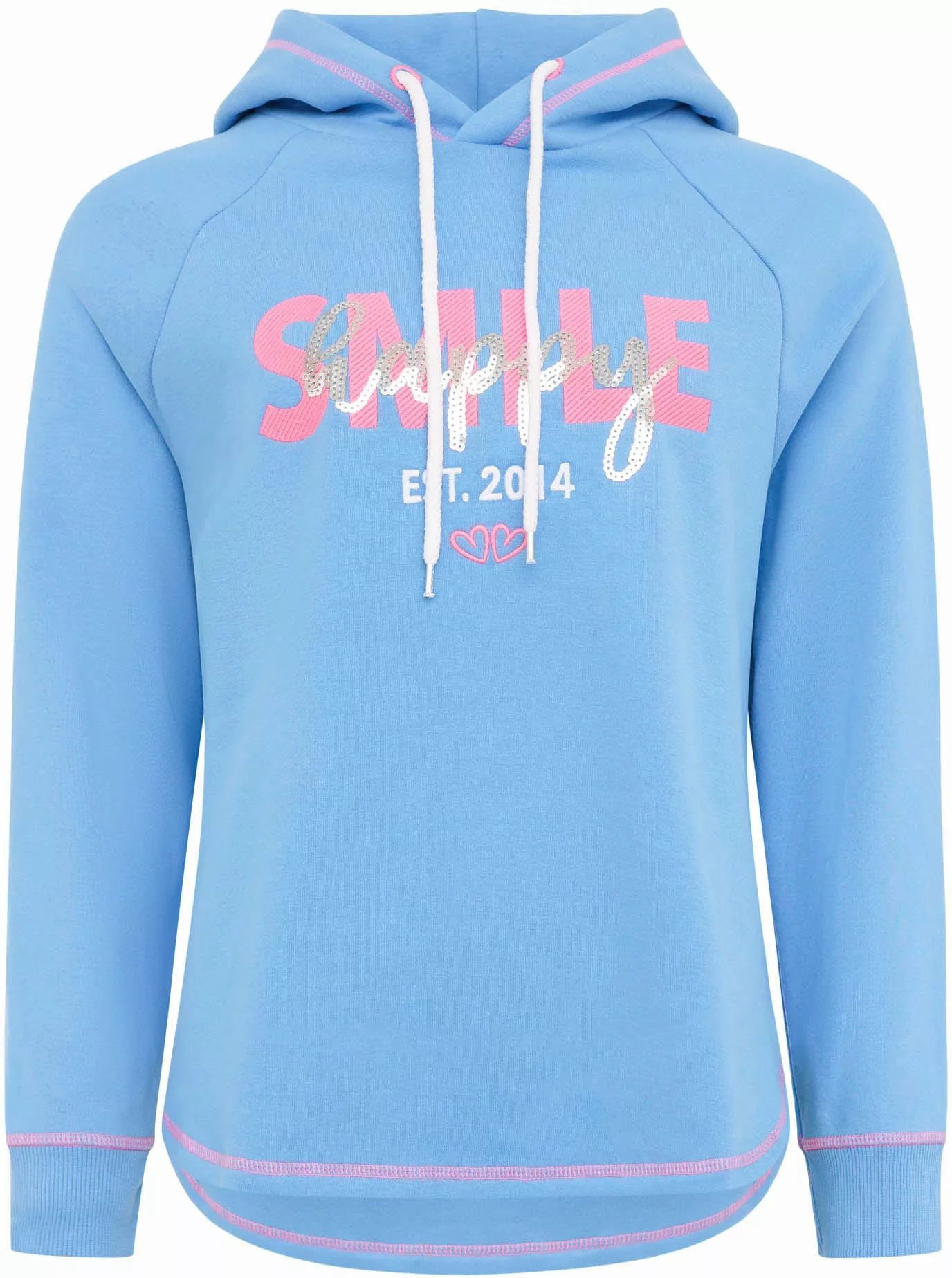 Zwillingsherz Hoodie "Smile Happy" "Smile Happy" mit Kapuze und Stickerei günstig online kaufen