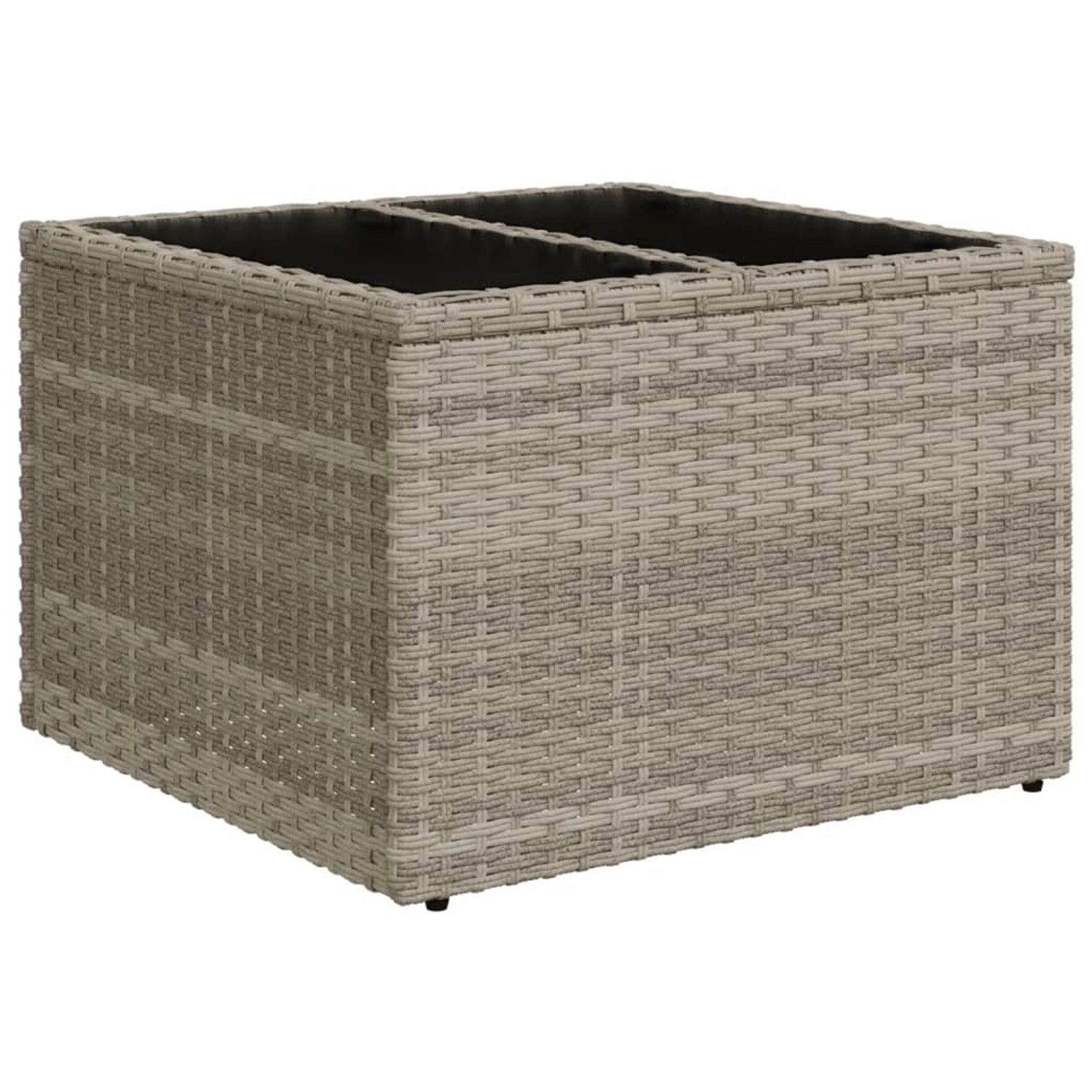 vidaXL Gartentisch mit Glasplatte Hellgrau 55x55x37 cm Poly Rattan 366182 günstig online kaufen