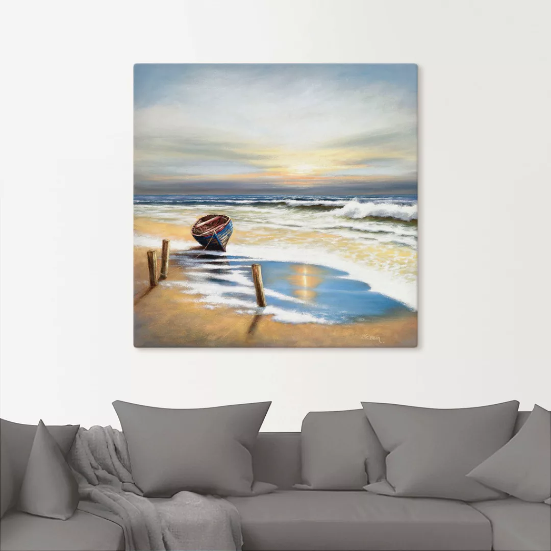 Artland Wandbild "Boot an der Küste", Strand, (1 St.), als Leinwandbild, Wa günstig online kaufen