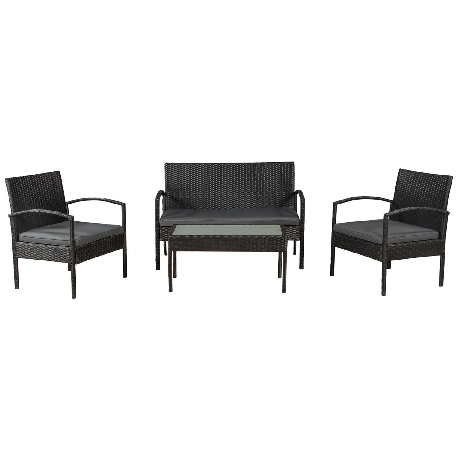 Juskys Gartenlounge-Set Trinidad, (4-tlg., Sitzgruppe), Polyrattan günstig online kaufen