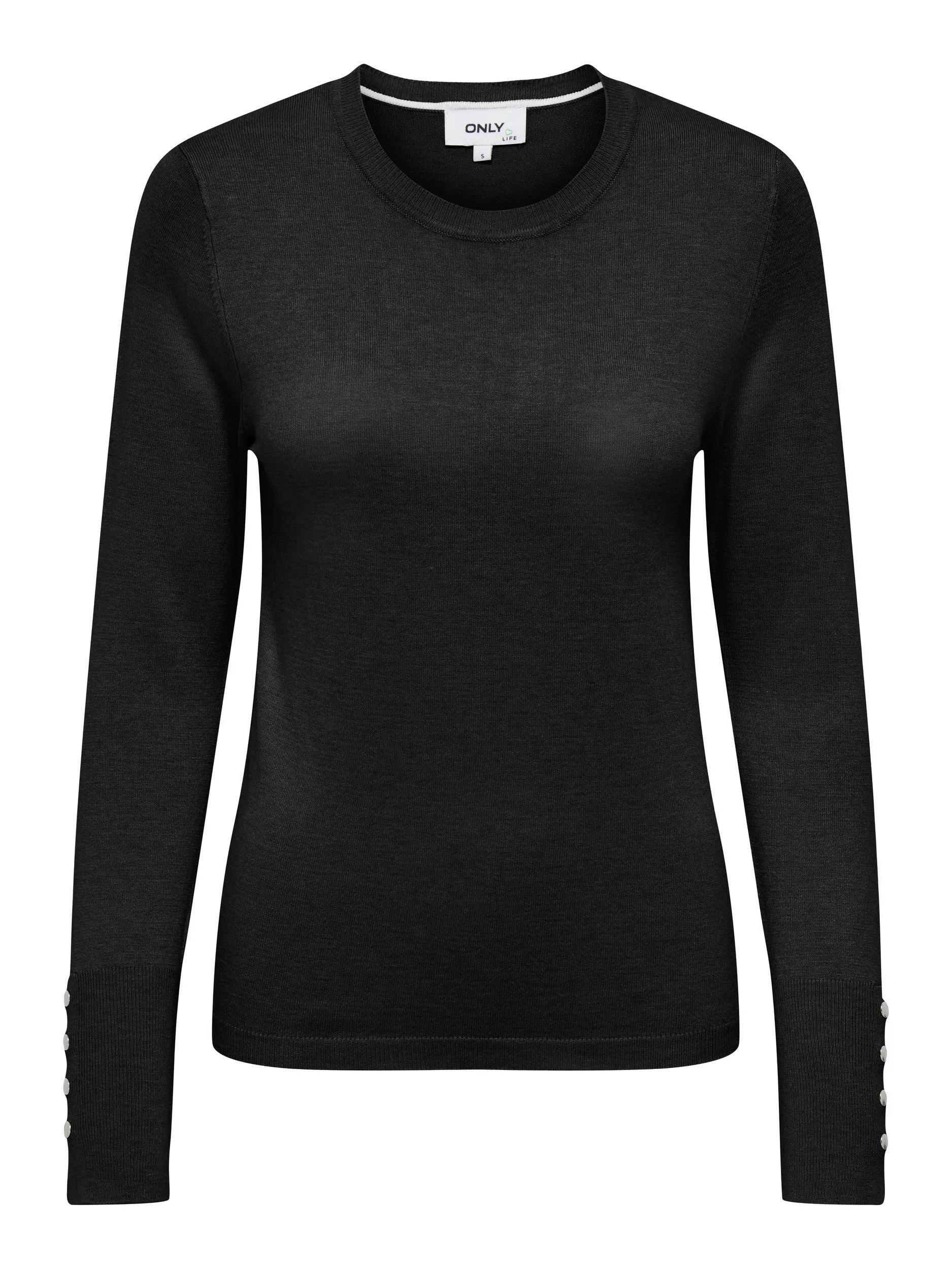 ONLY Rundhalspullover "ONLJULIE LIFE LS BUTTON O-NECK CC KNT" günstig online kaufen