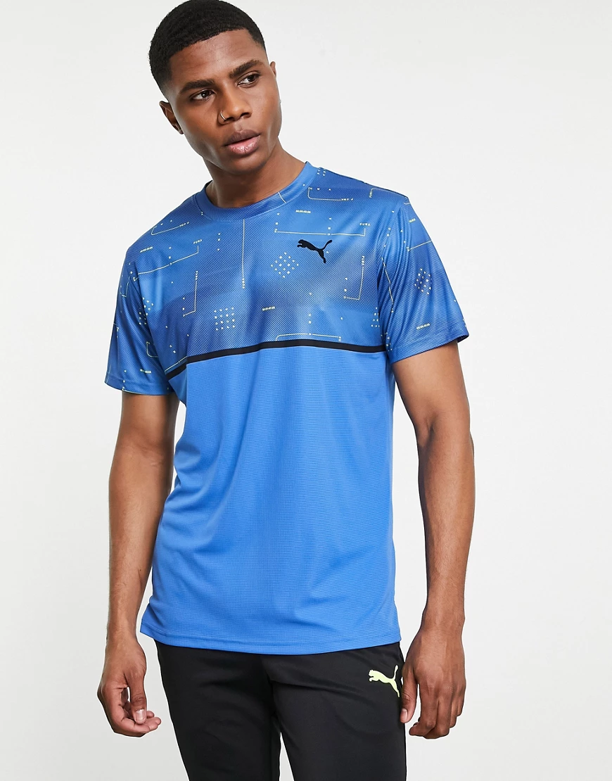 Puma Training – Shorts in Blau mit All-over-Print günstig online kaufen