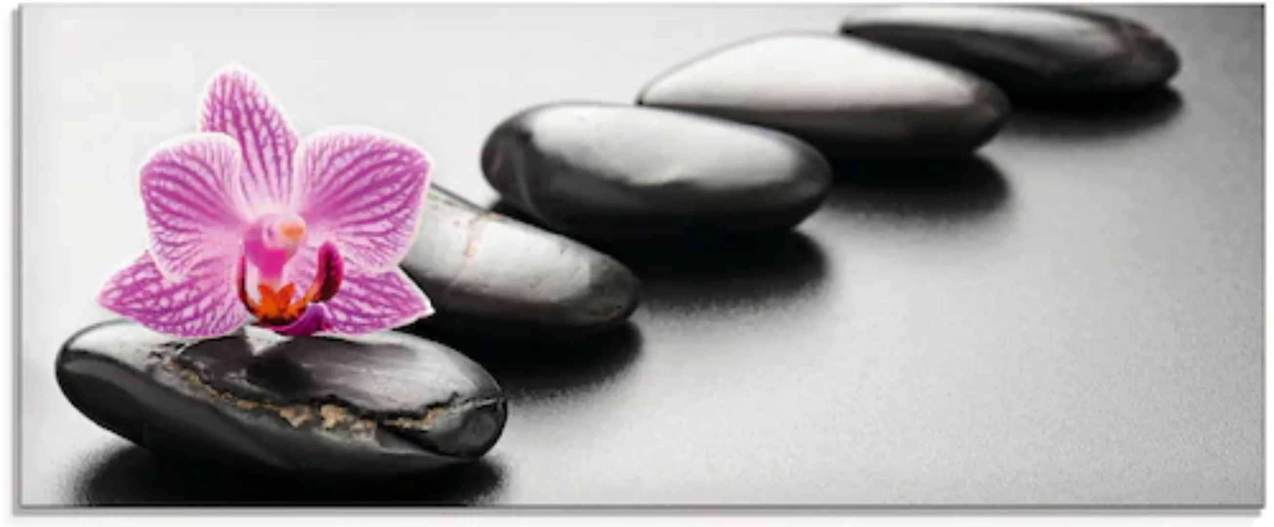 Artland Glasbild "Spa-Konzept mit Zen Steinen und Orchidee", Zen, (1 St.) günstig online kaufen