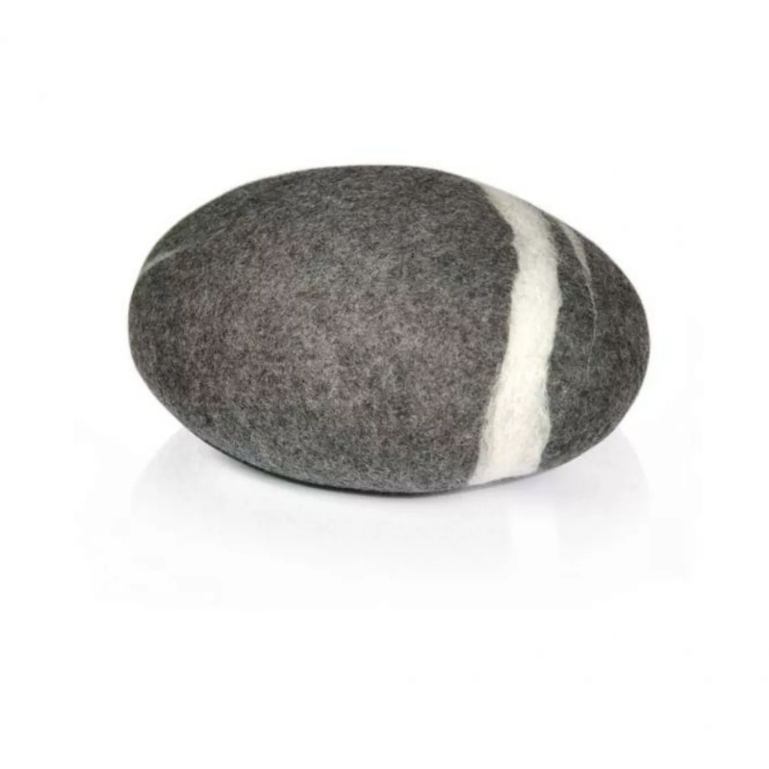 Filzkissen Stein aus Wolle dunkelgrau, klein günstig online kaufen