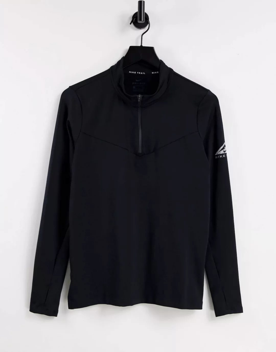 Nike Running – Trail Element – Langärmliges Midlayer-Oberteil in Schwarz günstig online kaufen