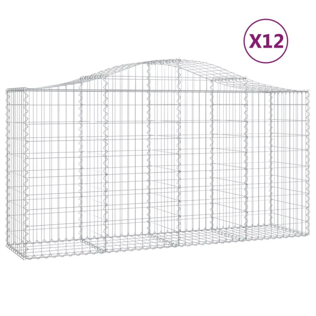 Vidaxl Gabionen Mit Hochbogen 12 Stk 200x50x100/120cm Verzinktes Eisen günstig online kaufen