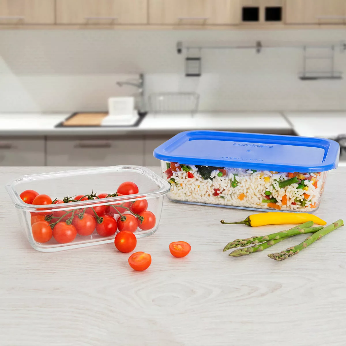 Lunchbox-set Luminarc Keep'n Blue Ice 2 Stücke Glas günstig online kaufen