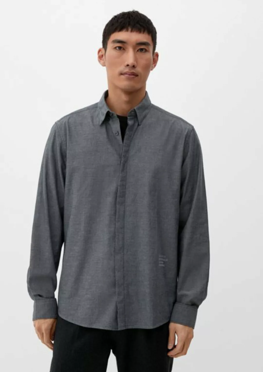 s.Oliver Langarmhemd Regular: Hemd mit Button Down-Kragen günstig online kaufen