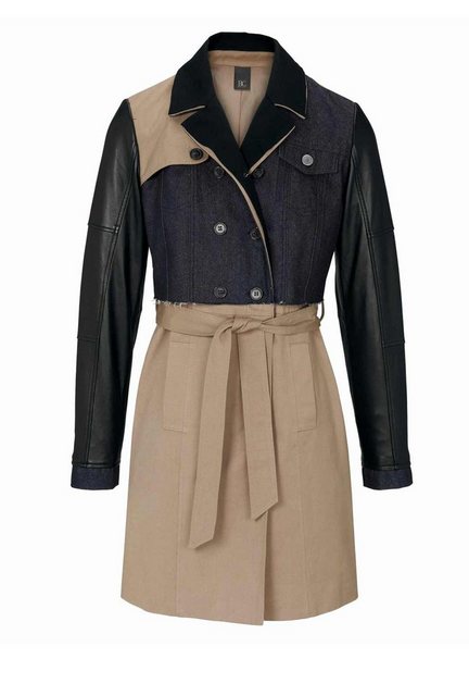 heine Trenchcoat Heine Damen Patchwork-Trenchcoat mit Leder, bunt günstig online kaufen