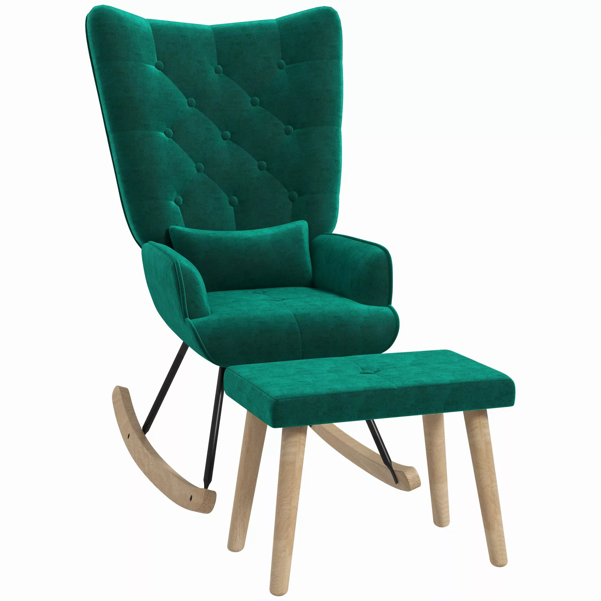 HOMCOM Relaxsessel Schaukelsessel mit Hocker (Polsterstuhl, günstig online kaufen