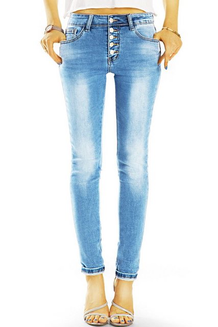 be styled 5-Pocket-Jeans Medium waist Jeans mit Knopfleiste - bequeme stret günstig online kaufen