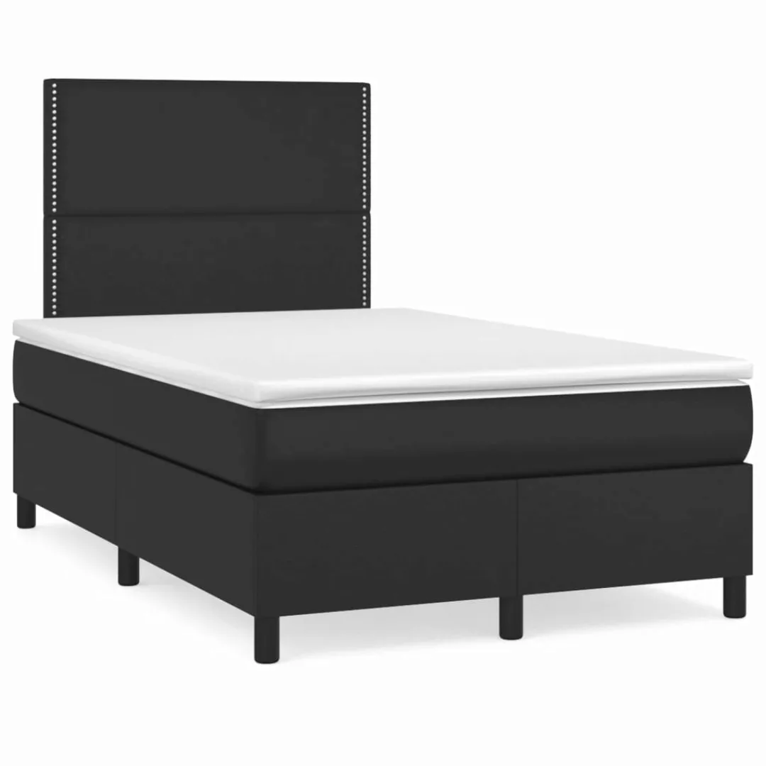 Vidaxl Boxspringbett Mit Matratze Schwarz 120x200 Cm Kunstleder günstig online kaufen