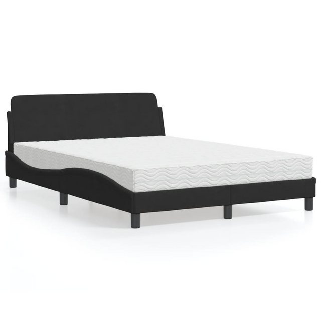 vidaXL Bett Bett mit Matratze Schwarz 140x190 cm Samt günstig online kaufen