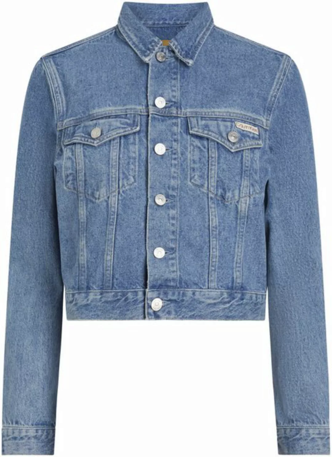 Calvin Klein Jeans Jeansjacke CROPPED 90'S DENIM JACKET Logostickerei auf B günstig online kaufen