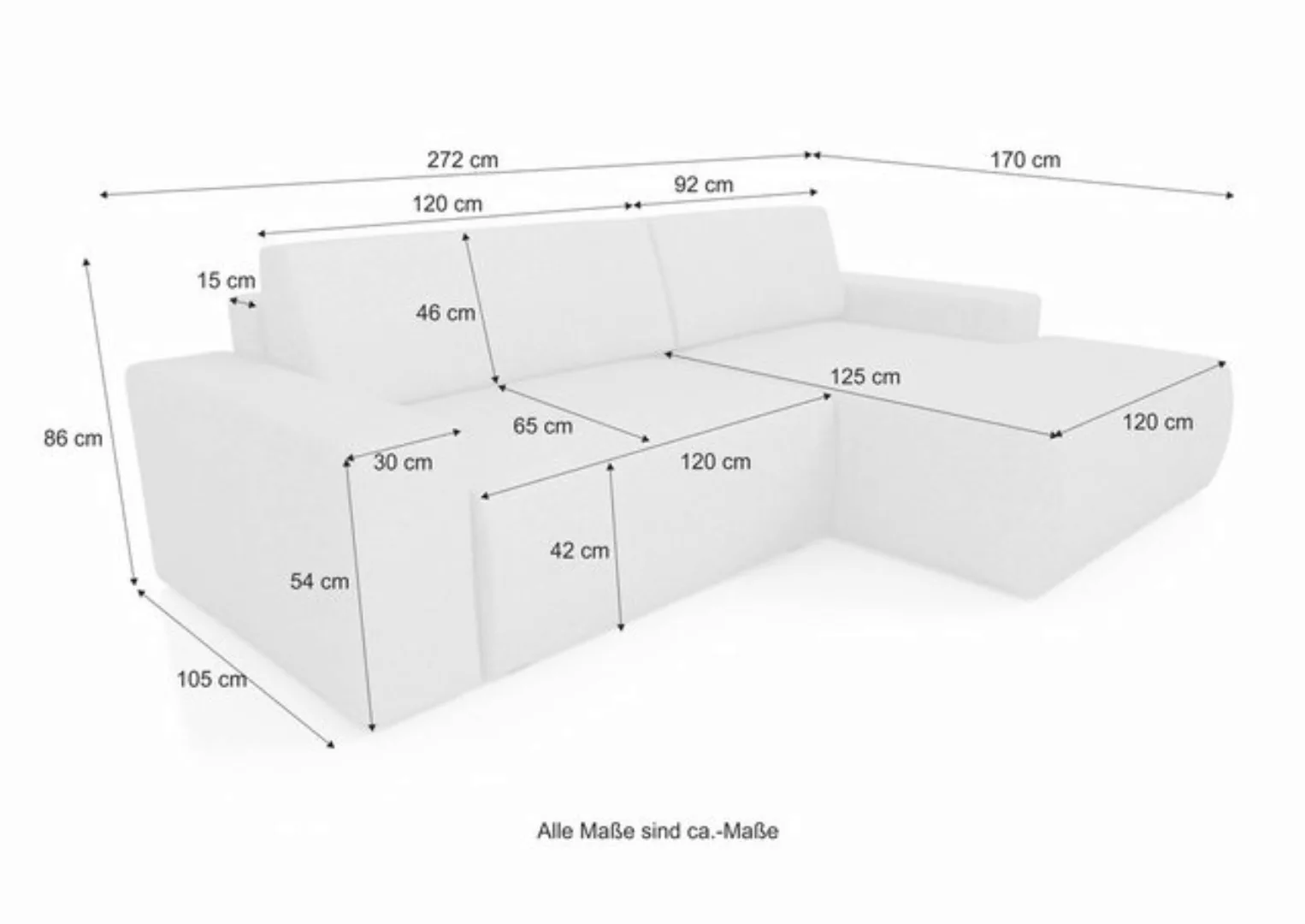 A&J MöbelLand GmbH Ecksofa TOTI mit Bettkasten und Schlaffunktion Bonel günstig online kaufen