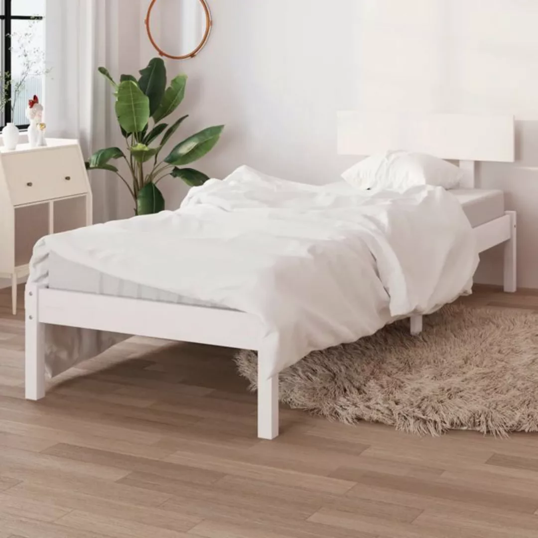 vidaXL Bett Massivholzbett Weiß 75x190 cm günstig online kaufen