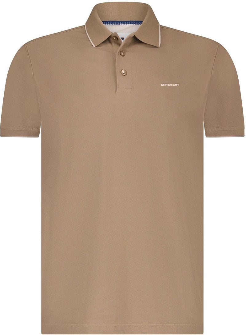State of Art Poloshirt Piqué Braun - Größe L günstig online kaufen