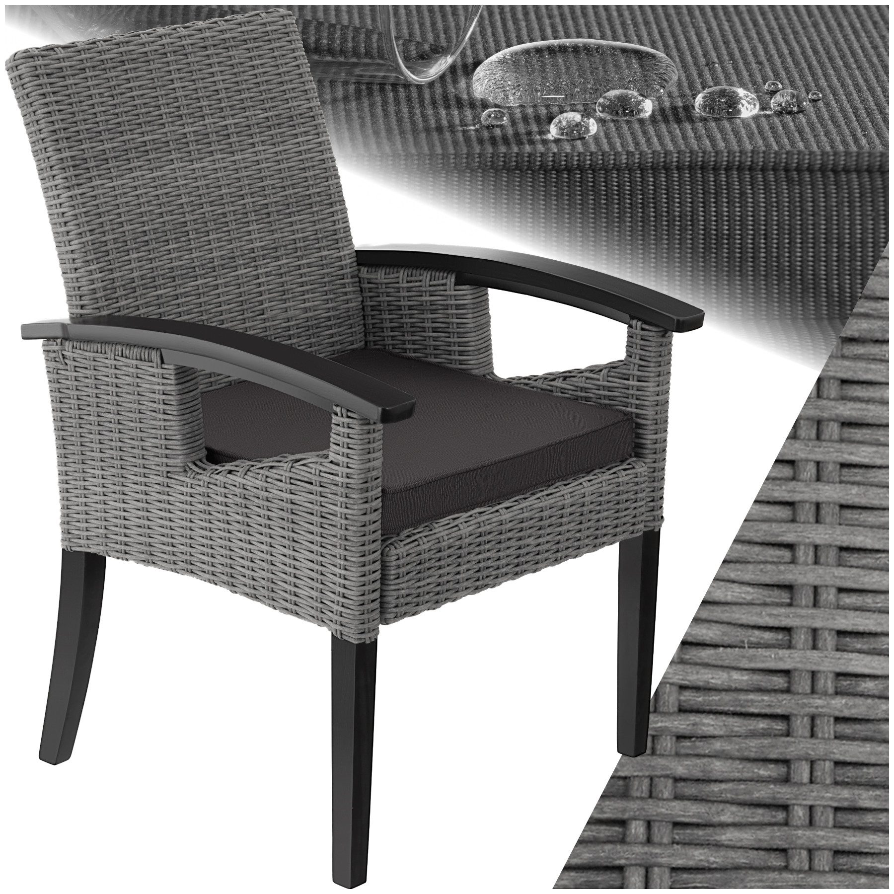 tectake Rattanstuhl Rattan Stuhl (Set., 1 günstig online kaufen
