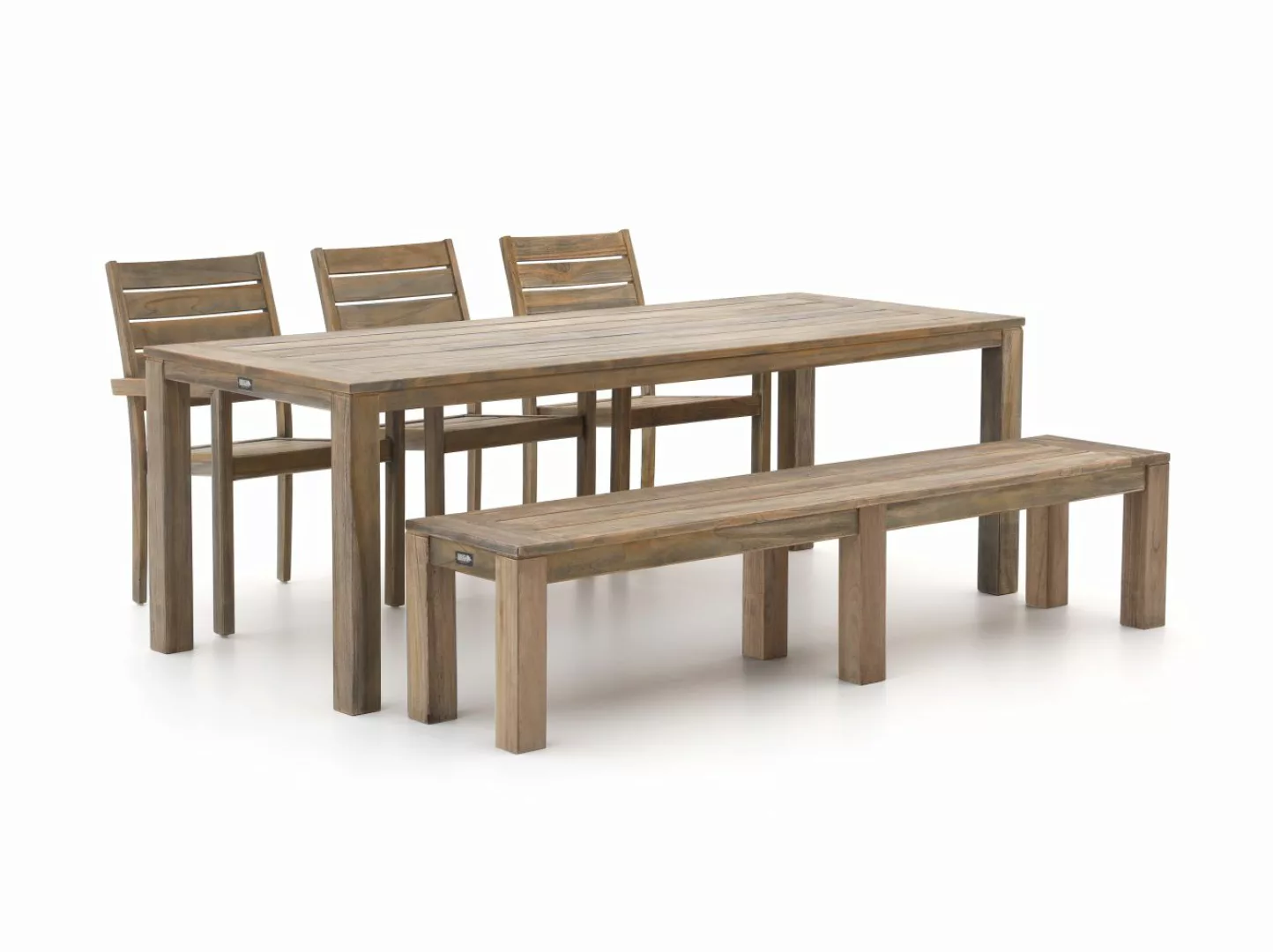 ROUGH-S 220 cm Gartenmöbel-Set mit Bank 5-teilig stapelbar günstig online kaufen
