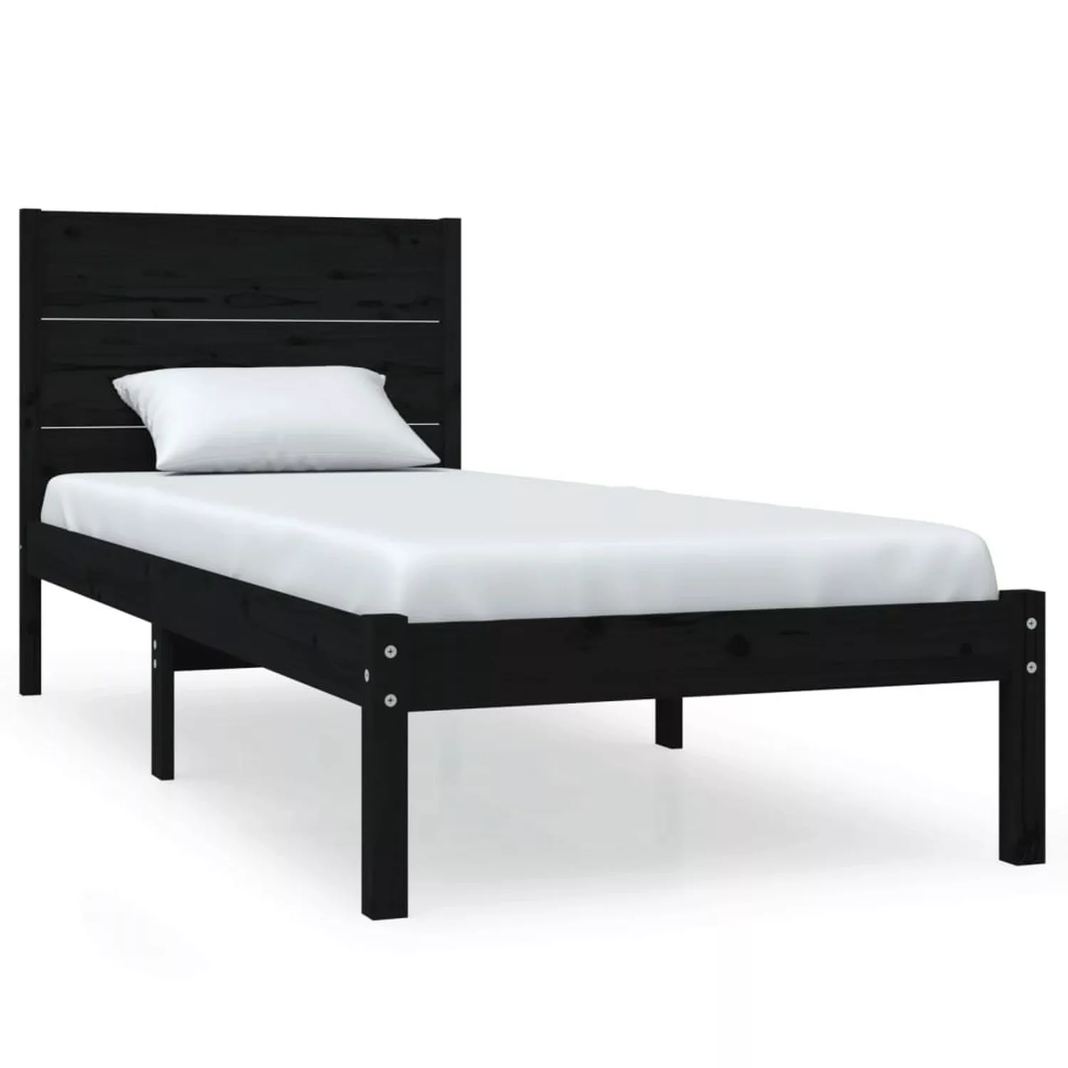 vidaXL Bett Massivholzbett Schwarz 75x190 cm günstig online kaufen