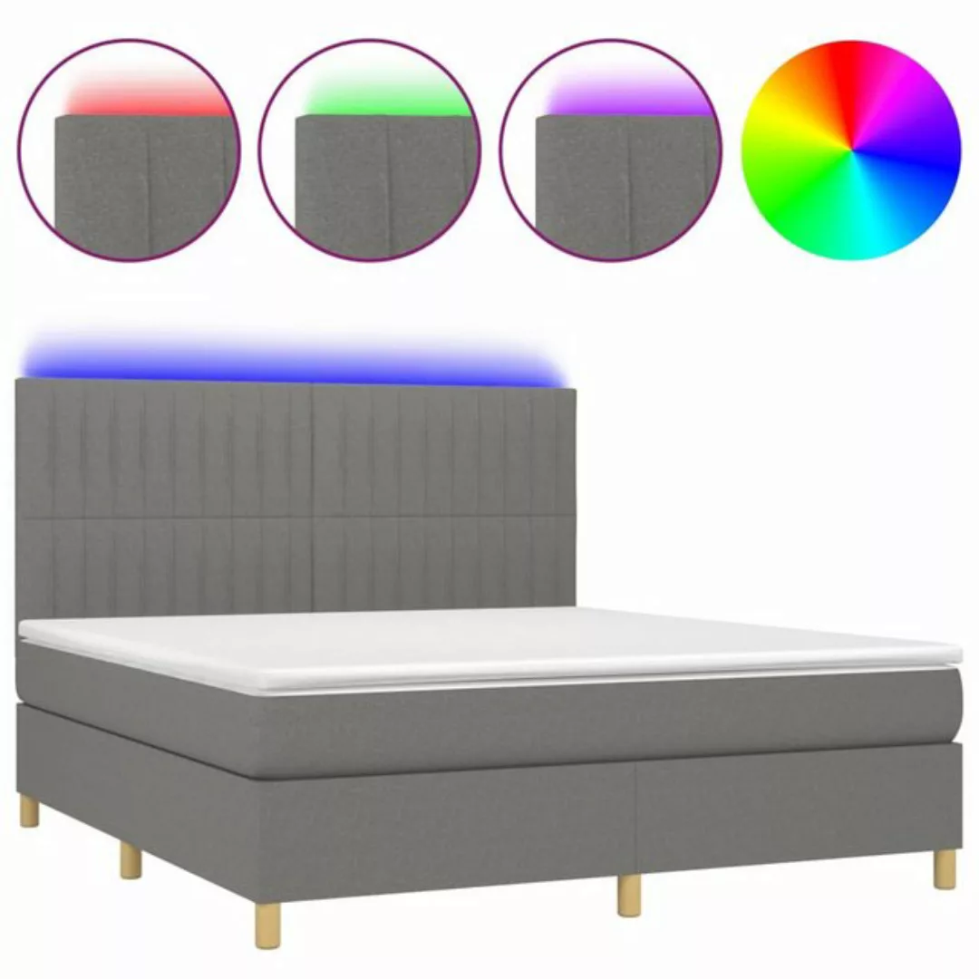 vidaXL Boxspringbett Bett Boxspringbett mit Matratze & Topper & LED (160 x günstig online kaufen