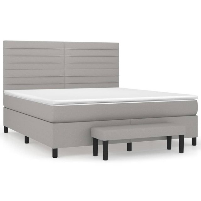 vidaXL Boxspringbett Boxspringbett mit Matratze Dunkelgrau 160x200 cm Stoff günstig online kaufen