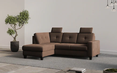 Places of Style Ecksofa »Varese«, Kreuznaht in beige günstig online kaufen