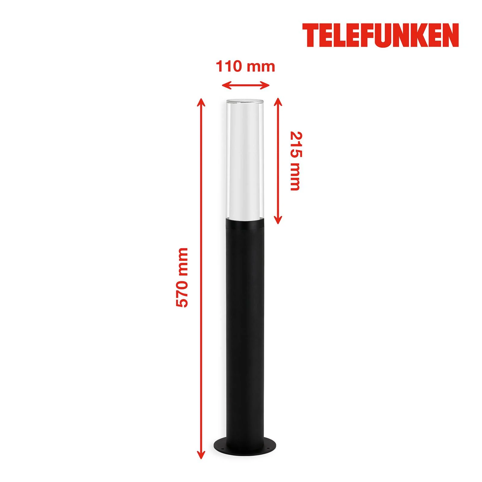 Telefunken Bristol LED-Wegeleuchte, 57 cm, schwarz günstig online kaufen