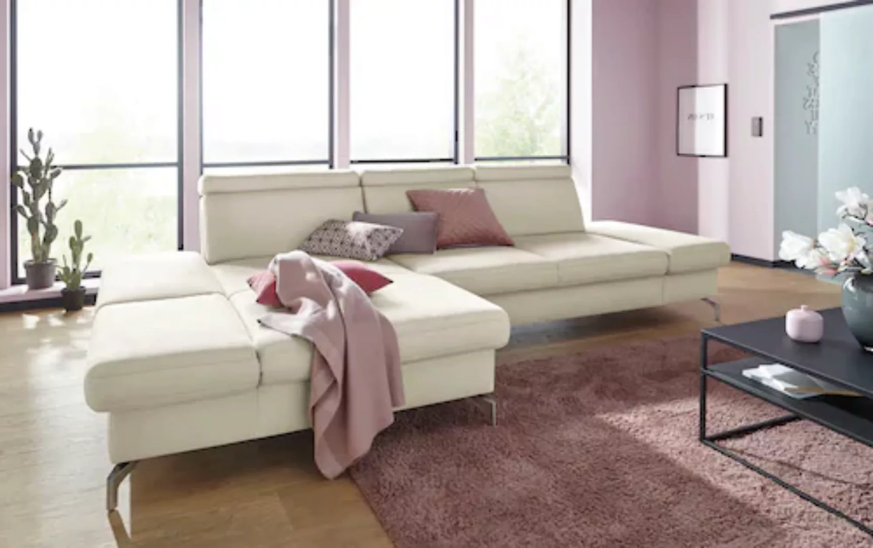 sit&more Ecksofa »Brisbane L-Form«, Fußhöhe 12 cm, inklusive Sitztiefen-, A günstig online kaufen