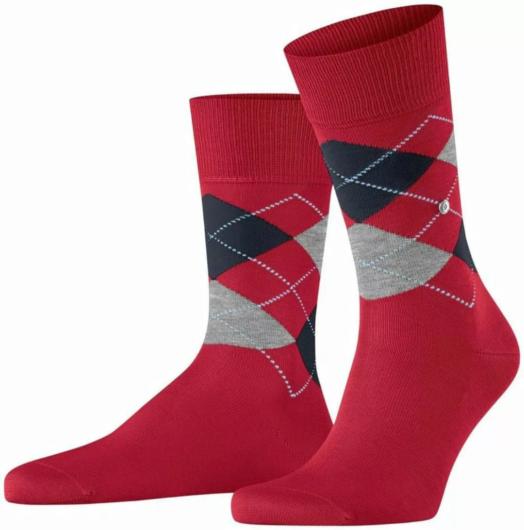 Burlington Manchester Socken Kariert Rot 8048 - Größe 40-46 günstig online kaufen