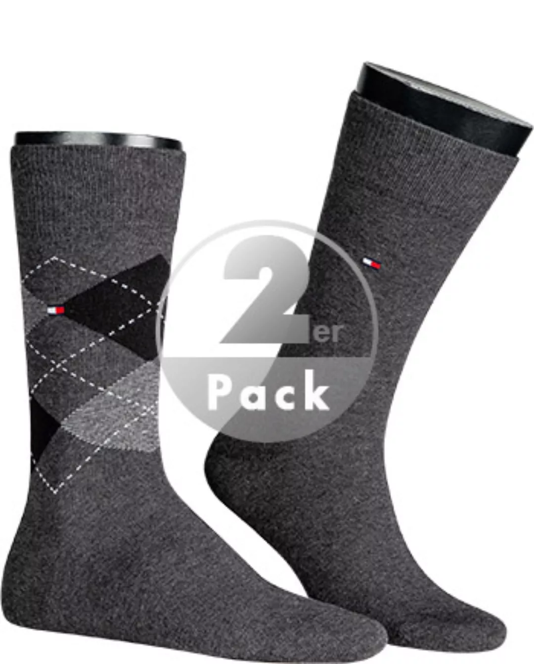 Tommy Hilfiger Check Classic Socken 2 Paare EU 43-46 Anthracite günstig online kaufen