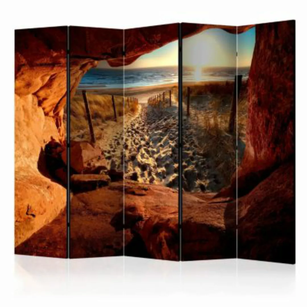 artgeist Paravent Cave: Beautiful Beach II [Room Dividers] mehrfarbig Gr. 2 günstig online kaufen
