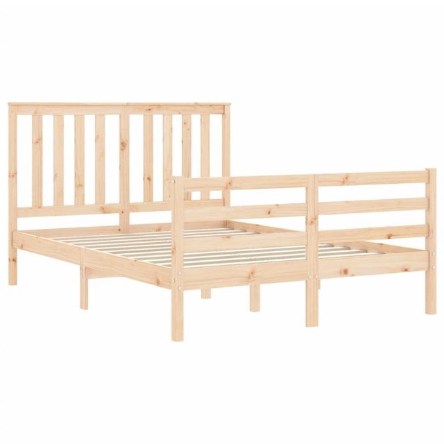 vidaXL Bettgestell Massivholzbett mit Kopfteil 140x190 cm Bett Bettgestell günstig online kaufen