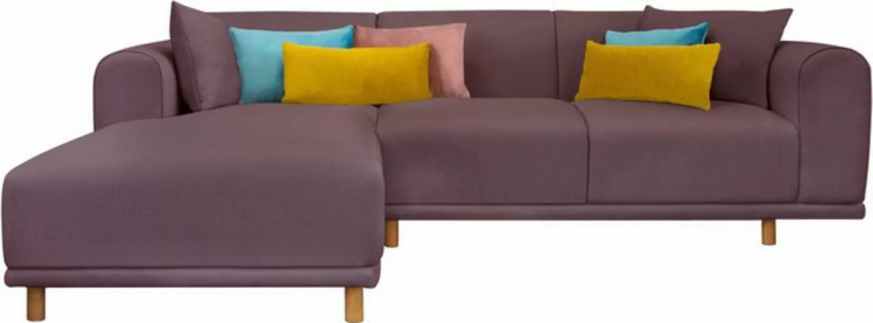 andas Ecksofa Maroon L-Form, in skandinavischem Design, mit losen Kissen günstig online kaufen